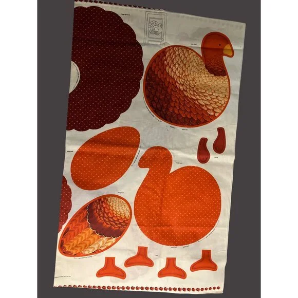 Thanksgiving Turkey Sewing Fabric Panel For Soft Toy Pillow Cut & Sew DIY Kit - Picture 6 of 9